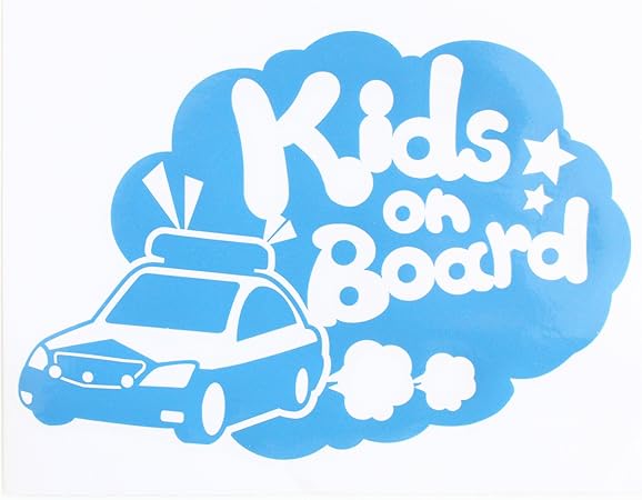 Amazon Co Jp ブルー 青 Kids On Board パトカー 警察 乗物 ステッカー 窓ガラス用シールタイプ 車 キッズ 子供 後ろ妊婦 安心 吸盤 マグネットタイ 車 バイク