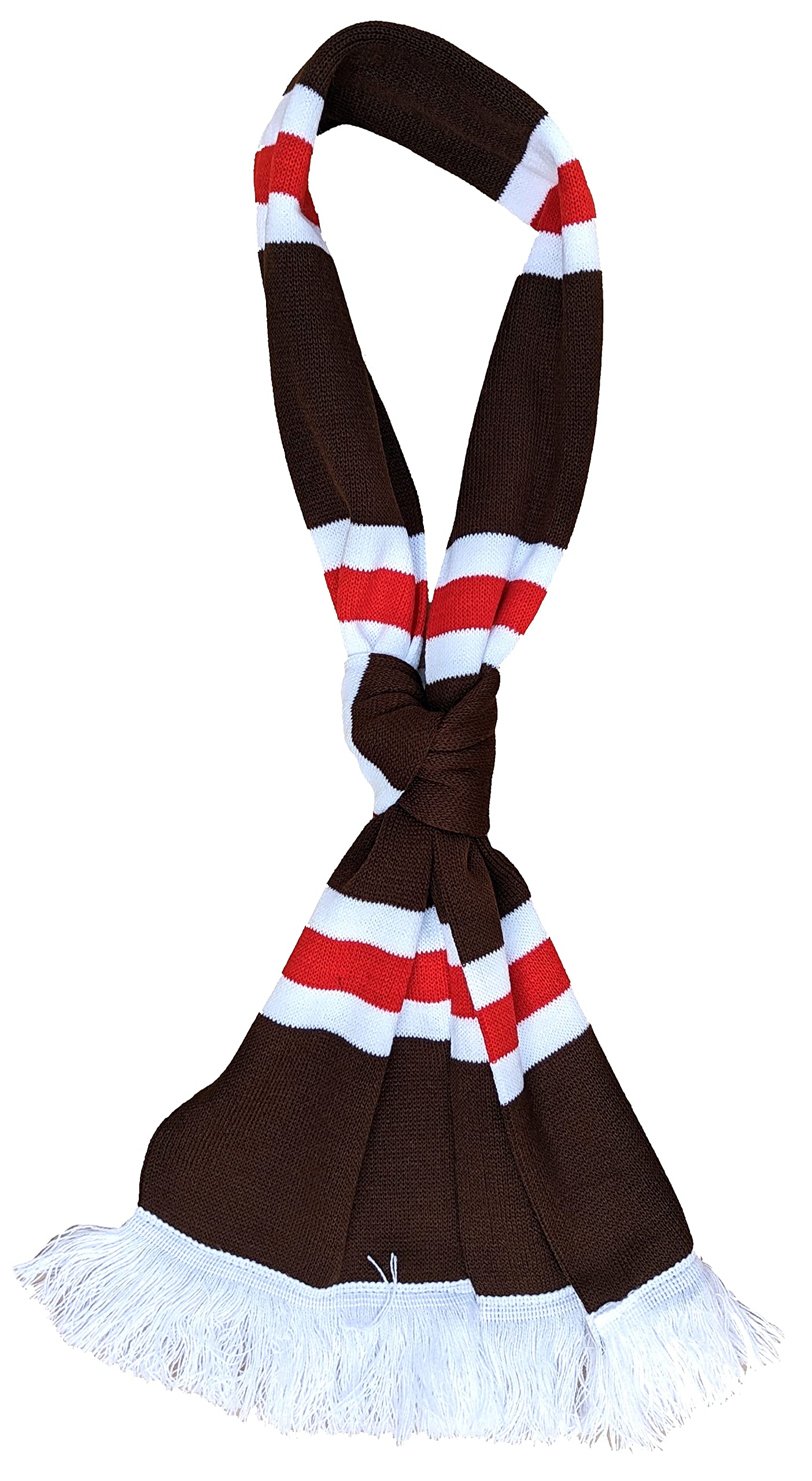 Generisch St. Pauli Bar Scarf Brown/White/Red for Football Fans, Brown / White / Red, One Size