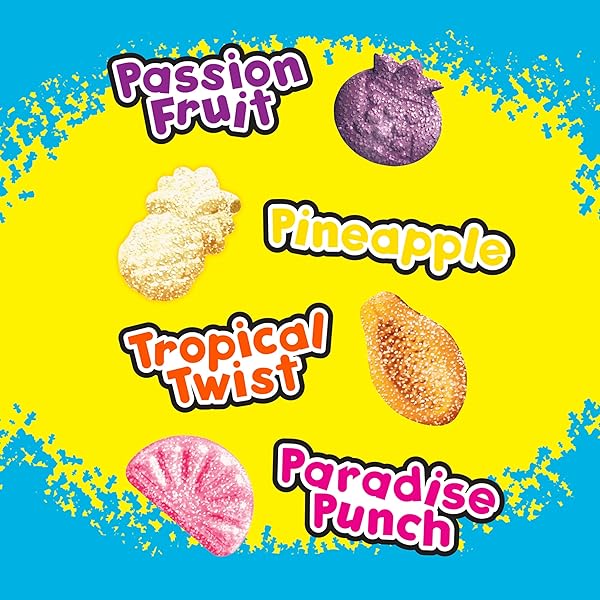 SOUR PATCH KIDS FRUITS TROPICAL MIX SOFT & CHEWY CANDY, SHARE SIZE, 11.11 OZ