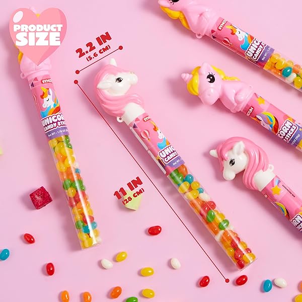SYNCFUN 12PCS CANDY JELLY BEAN, INDIVIDUALLY WRAPPED TUBE BUNDLE STICK, ROMANTIC GIFT FOR CLASSROOM EXCHANGE PARTY FAVOR, HOLIDAY REWARD PRIZES