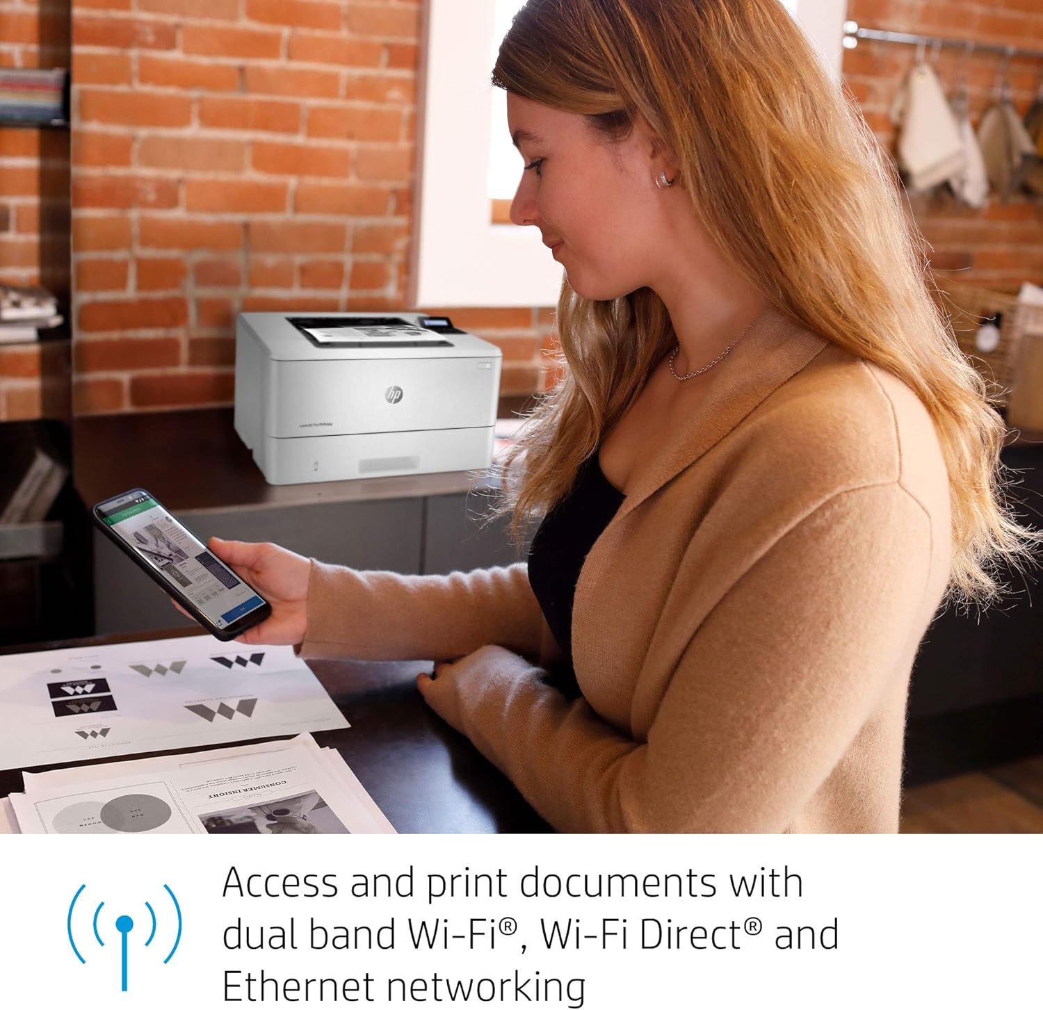 HP LaserJet Pro M404dw Monochrome Wireless Laser Printer with Double-Sided Printing, Works with Alexa (W1A56A): Electronics