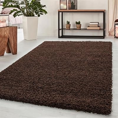 Abaseen Shaggy Rug Modern Living Room Extra Large 160x230 cm Brown