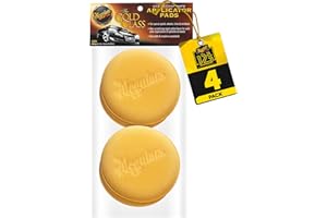 Meguiar's 4" Foam Applicator Pads, 4 Count - Ultra-Soft Hand Applicators with a Tight-Cell Foam Construction for a Smooth Application of Waxes, Polishes, Tire Dressing, Protectants and More, 4 Pack