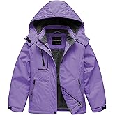 CREATMO US Girl's Waterproof Ski Jacket Warm Winter Snow Coat Windproof Snowboarding Rain Jacket
