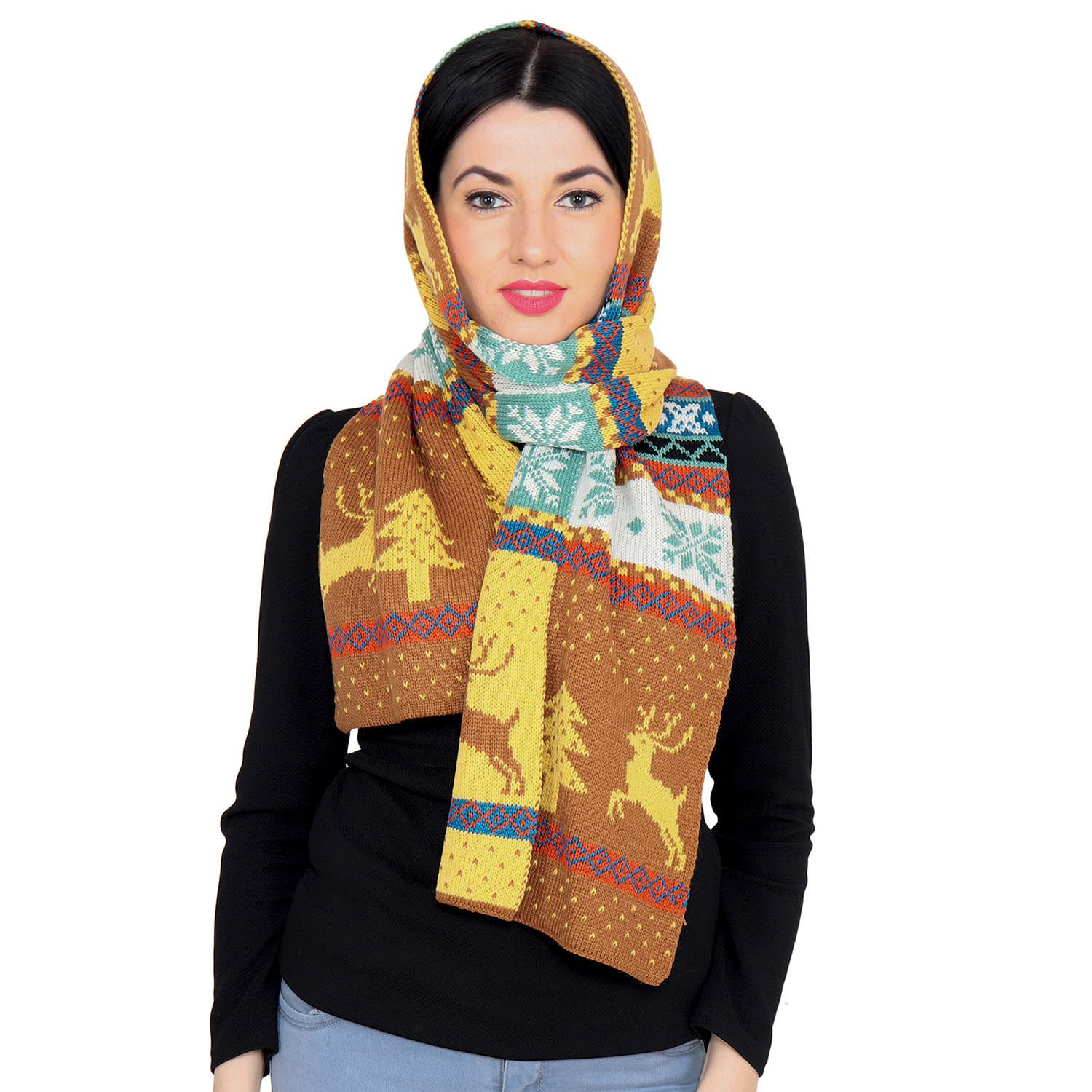 extra large size imported woolen knitted scarf muffler