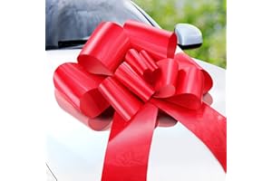 Zoe Deco - Big Car Bow - Red, 23 Inch - Giant Car Bow for Birthday, Christmas, Wedding Reception, Surprise Party - Large Gift Wrapping for Huge Present
