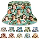 Custom Bucket Hat for Women Men Personalized Fisherman Cap with Face Design Your Own Text Logo Photo Funny Summer Sun Hat