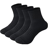 MAGIARTE Womens Athletic Cotton Mini Crew Socks Thick Cushioned Running Hiking Multi Sports Socks for Women 4 Pairs
