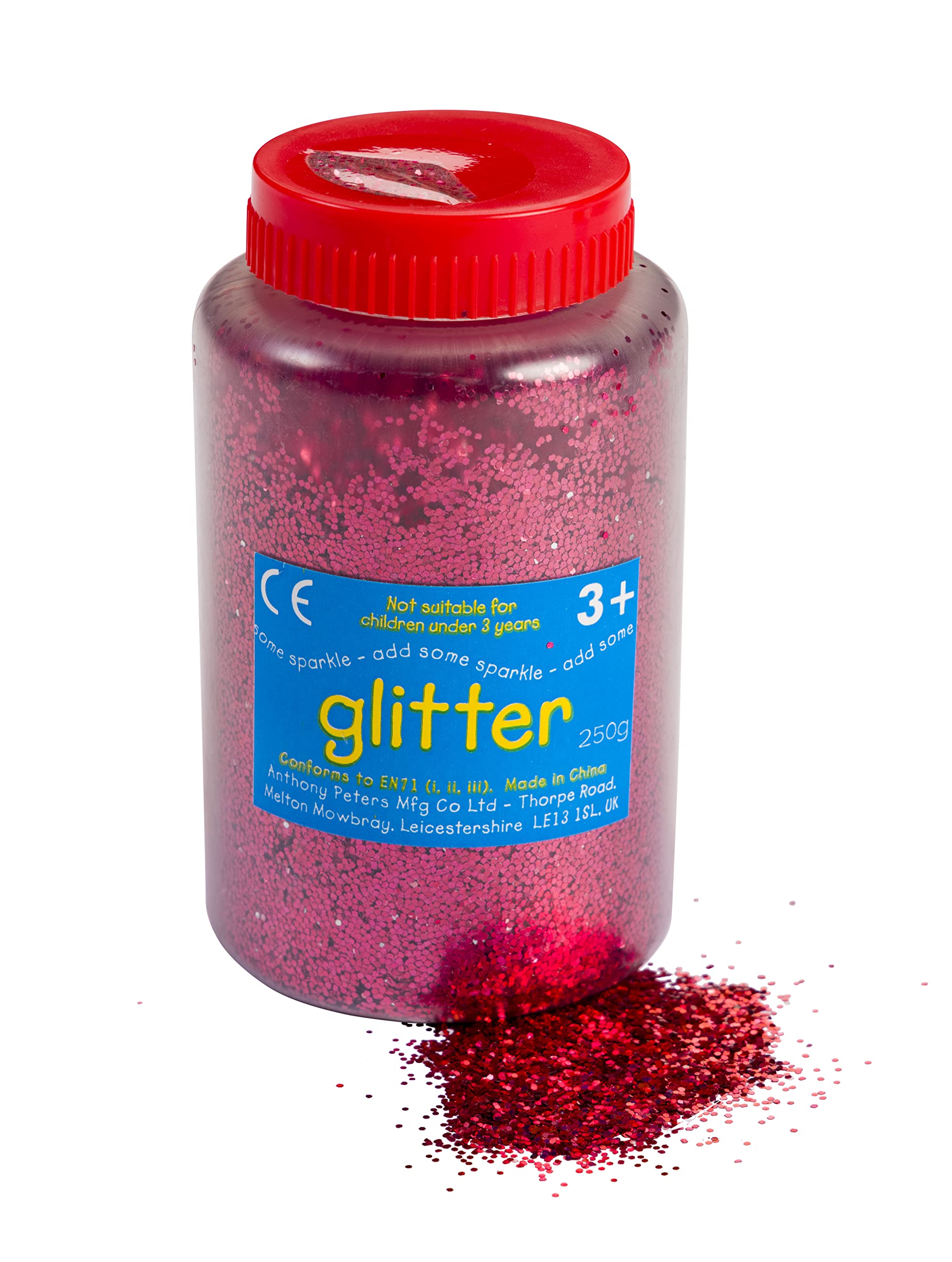 Glitter | 250gram tub with Easy Pouring, resealable lid | Glitter Art | Red