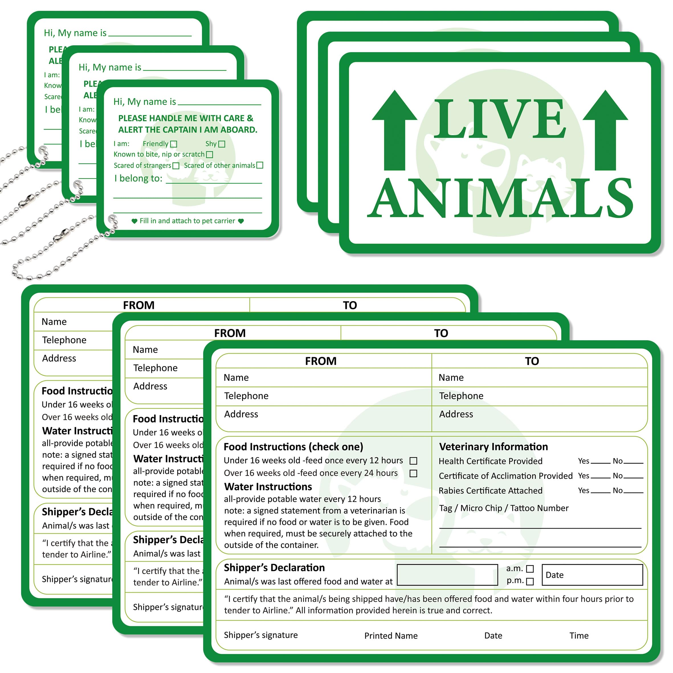 Photo 1 of YHNTGB 50 Pcs Live Animal Stickers Labels for Airline Cargo Crates Includes Fragile Arrow Markings Great for Shipping Packing Safely This Side Up Handle Warning Care Tags