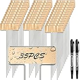 35 Pcs Copper Plant Markers,Metal Plant Label Stakes Marking Protection Seedling Signs Nursery Tags,Comes with 2 Water-Based Pens