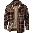 Mr.Stream Men's Outdoor Casual Vintage Long Sleeve Plaid Flannel Button Down Shirt Jacket