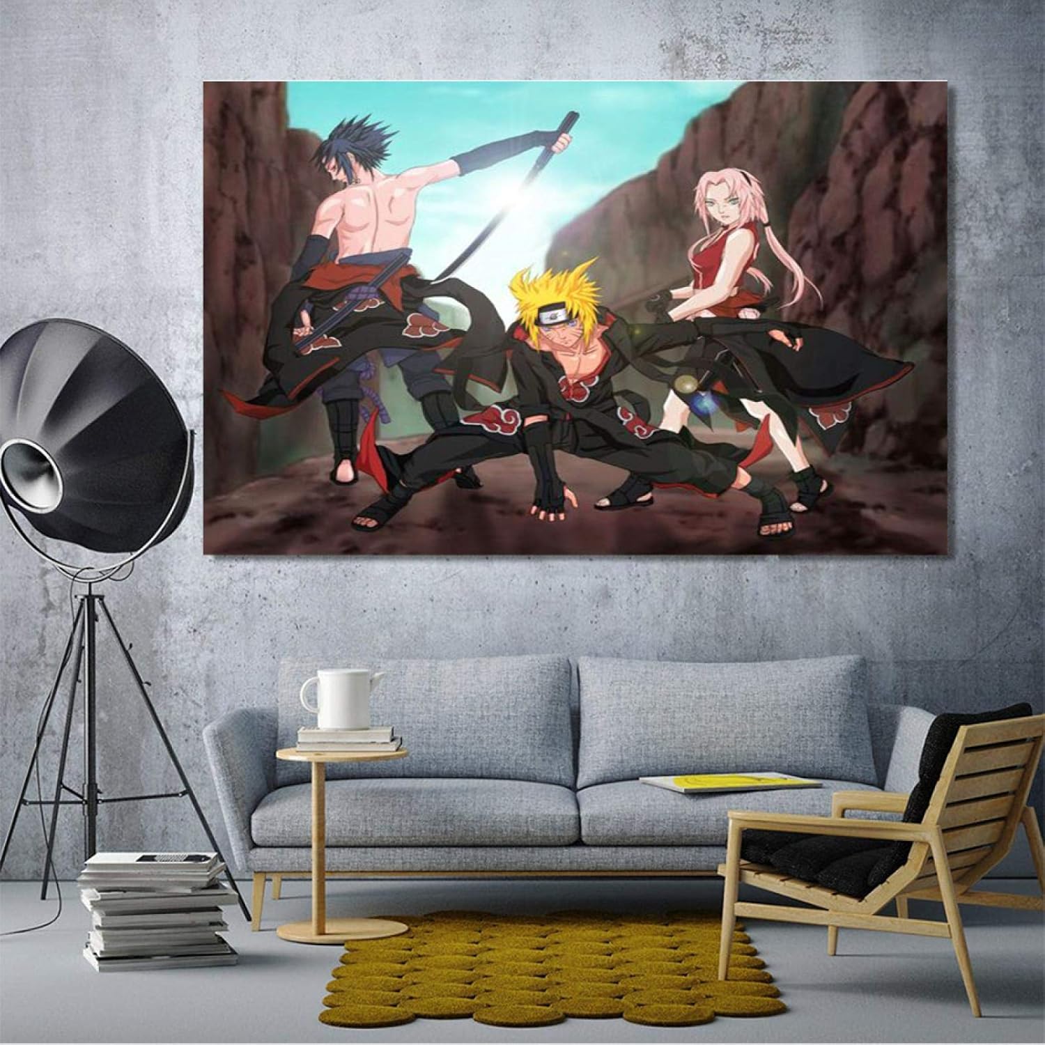 Amazon Co Jp アニメnaruto ナルト サスケさくらうずまきナルトトリオキャンバスアートプリントウォールアート絵画絵画寝室ホームオフィス装飾30x45cm 12x18inch 内枠 ホーム キッチン