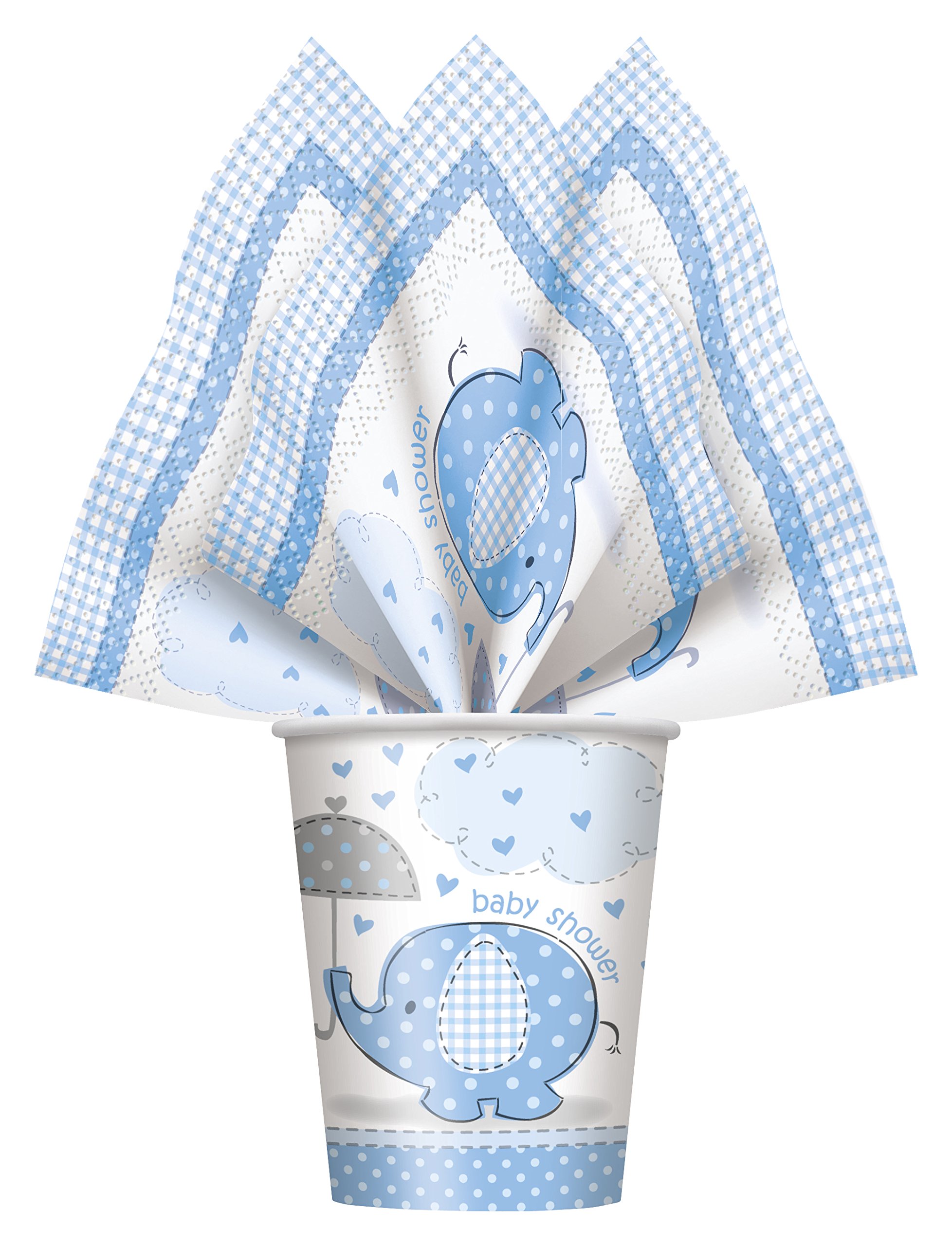 Unique Party 41692 - Blue Elephant Baby Shower Napkins, Pack of 16