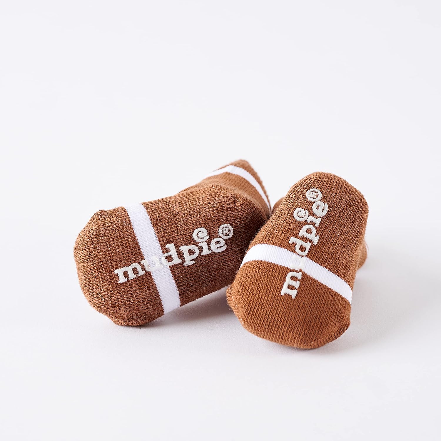 Mud Pie Newborn Baby-Boys Football Socks, Brown/White, 0-12 Months: Infant And Toddler Socks: Clothing