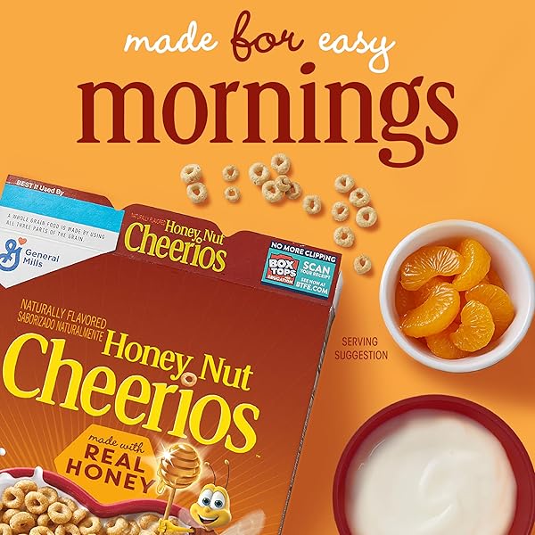 HONEY NUT CHEERIOS HEART HEALTHY BREAKFAST CEREAL, GLUTEN FREE CEREAL WITH WHOLE GRAIN OATS, GIANT SIZE, 27.2 OZ