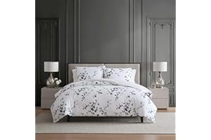 Vera Wang - King Comforter Set, Reversible Floral Bedding with a Naturally Soft Feel, 3 Piece Bed Set with Matching Pillowcas