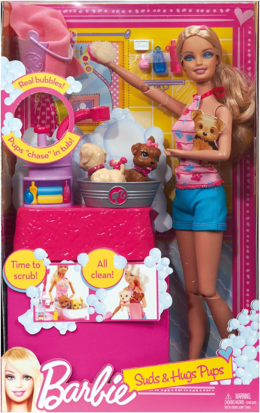 barbie puppy bath time