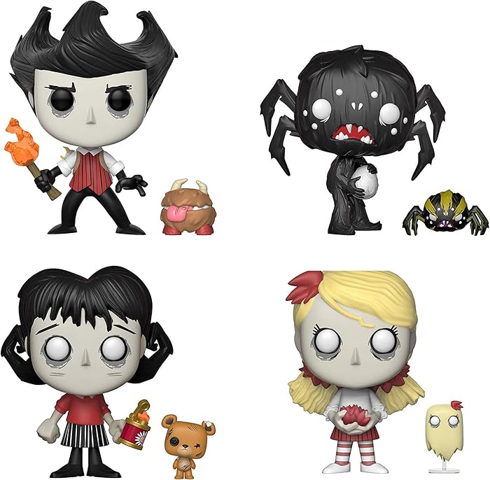 Funko Pop & Buddy: Don't Starve Collectors Set - Wilson with Chester, Willow with Bernie, Wendy with Abigail, Webber with Spider Toy