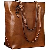 S-ZONE Vintage Genuine Leather Tote Shoulder Bag Handbag Big Large Capacity 2.0