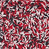 NCS Red, White &amp; Black Jimmies Edible Sprinkles &ndash; Cupcake, Cake &amp; Cookie Decorations, 7 oz