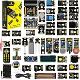 KEYESTUDIO 45 Sensors Starter Kit with Micro:bit V2.2 for Learning Microbit V2 Coding, Sensor Breakout Board, i2c LCD, OLED Display, Water Sensor, 5v Relay Accessories with Tutorials for Teens Adults