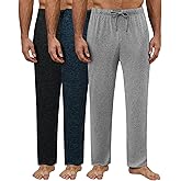 Femdouce 3 Pack Men's Pajama Pants with Pockets Soft Pajamas Bottoms for Men Drawstring Lounge Comfy Lightweight Pj Pants