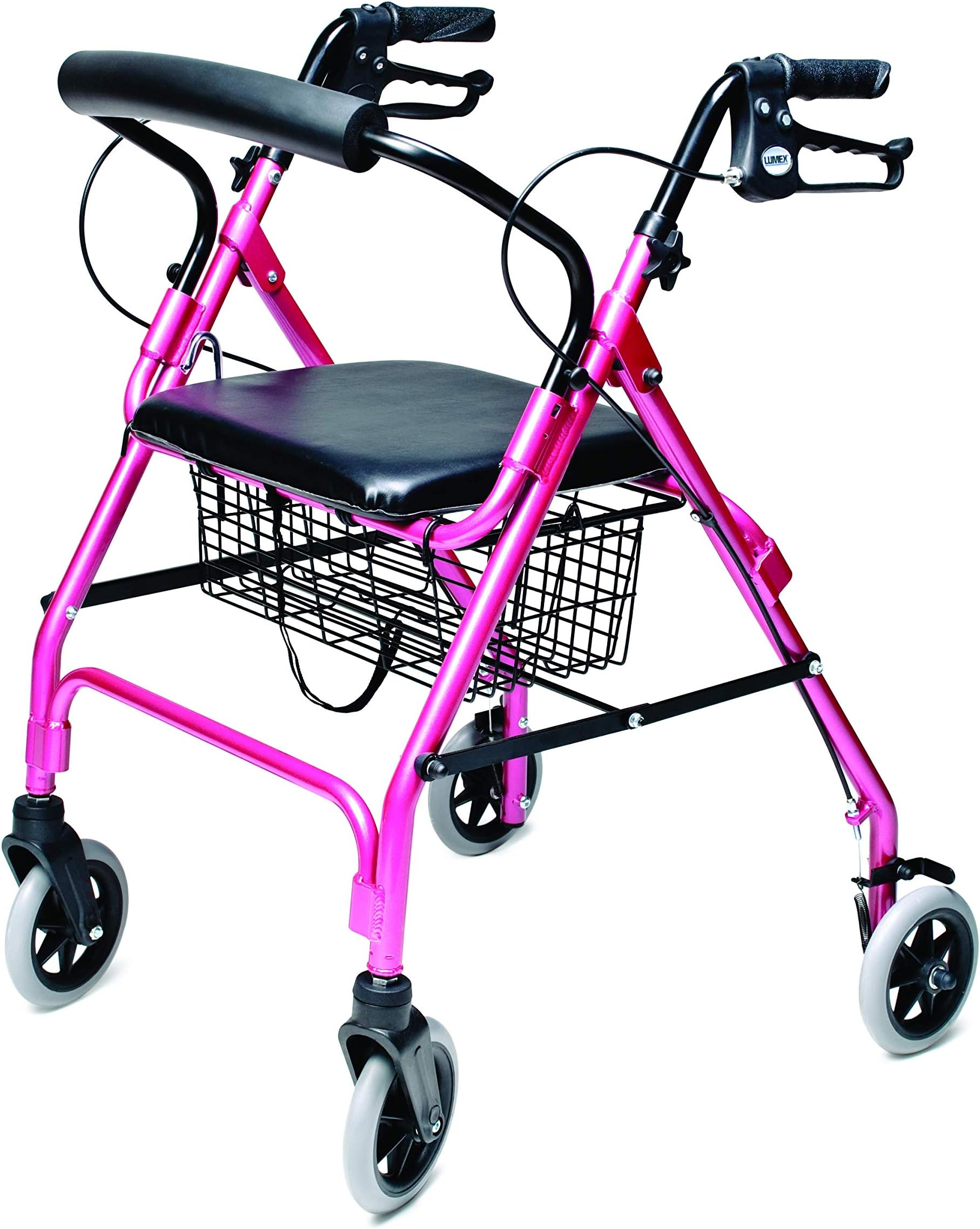 Lumex Walkabout Lite Four Wheel Rollator, Pink