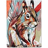 BIWOTU Vibrant Squirrel Theme Blanket - Super Soft, Cozy, Lightweight Flannel Throw - Warm, Plush Blanket for Couch, Bed, Office, Travel, Outdoor Unisex Gift for Adult - 50×60in