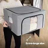 LIVIVO Set of 3 Storage Bags Boxes Organiser with Double Openings 56L Clear view 6