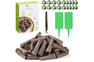 FEYUT 121 Pack Seed Starter Pods Kit for AeroGarden, Including 50pcs Grow Sponges, 50pcs Pod Lables, 1 Tweezers & 20pcs Tags, Replacement Root Growth Sponge for Most Hydroponics Growing System Seed Pods