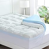 DOWNCOOL Dual Layer 4 Inch Memory Foam Mattress Topper Queen – 2 Inch Gel Memory Foam & 2 Inch Pillow Top Mattress Pad, Soft & Breathable Viscose Made from Bamboo, for Back Pain Relief