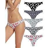 voenxe Seamless Women Underwear Thongs,No Show Ladies Thong,No Line Workout Breathable Comfortable Panties,Soft Undies,5-Pack