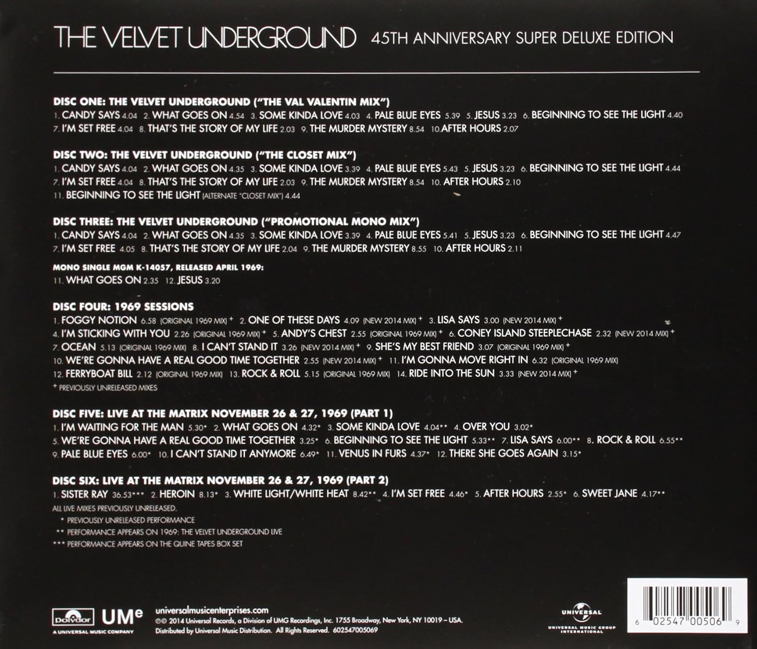 The Velvet Underground The Velvet Underground 45th Anniversary 6 Cd Super Deluxe Edition Amazon Com Music