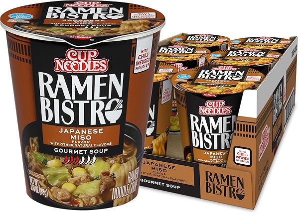 NISSIN CUP NOODLE RAMEN BISTRO, JAPANESE MISO, 3.1 OUNCE (PACK OF 6)