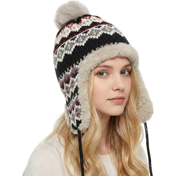 Amazon.com: SIQITECHNO Knitted Peruvian Beanie Hat with Ear Flaps