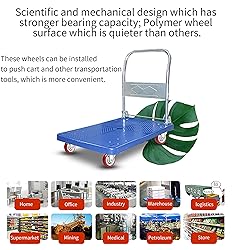 URBEST Push Cart Wheels, Heavy Duty 3 Inch PU