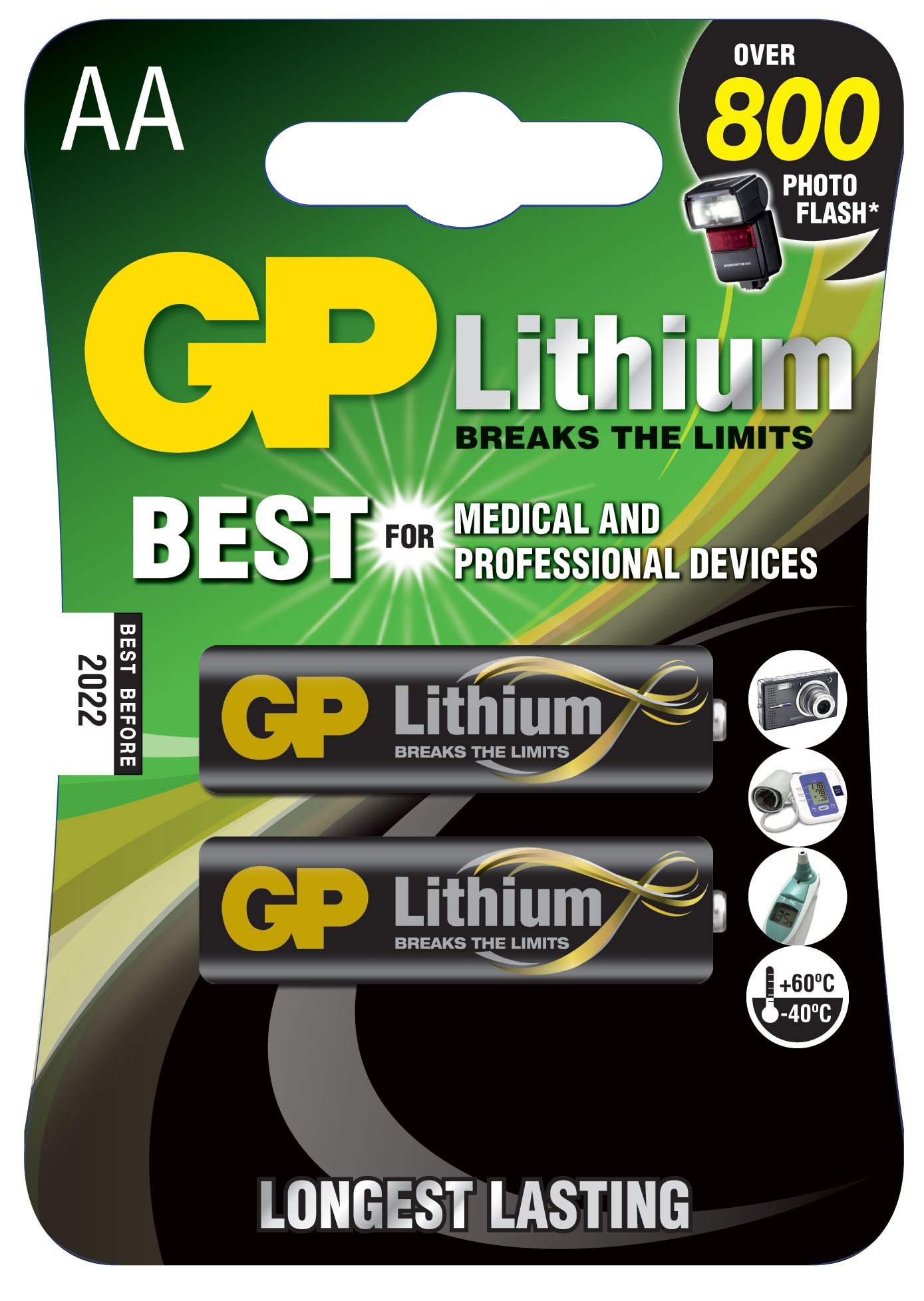 GP | Lithium Exra Long Life Lithium Batteries | 2 x AA