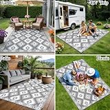 SHACOS Outdoor Rug 270x360 cm Reversible Waterproof UV Resistant Grey view 5