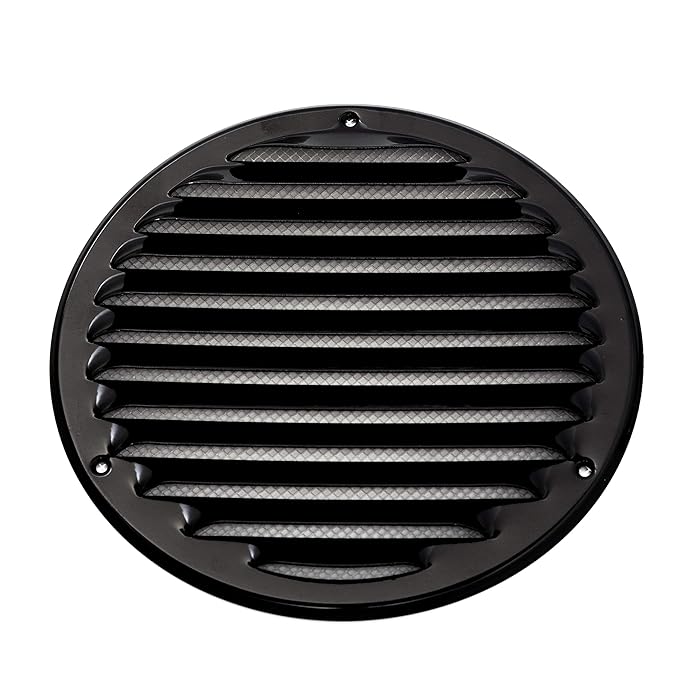 Buy Vent Systems 8" Black Soffit Vent Cover Round Air Vent Louver