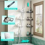 HapiRm Telescopic Corner Shower Caddy 4 Tier 22 Hooks Rustproof Adjustable view 4