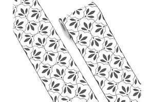 FLFK Wallpaper Border Black and White Patterns Peel and Stick Wall Border Self Adhesive Wallpapers for Living Room Bedroom Kitchen Bathroom 7"x240"
