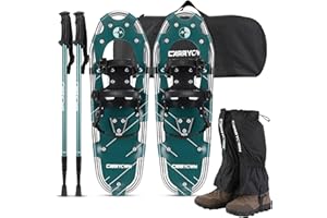 Carryown Snowshoes for Adults Men Women Youth Kids, Light Weight Aluminum Alloy Terrain Snow Shoes with Trekking Poles and Carrying Tote Bag