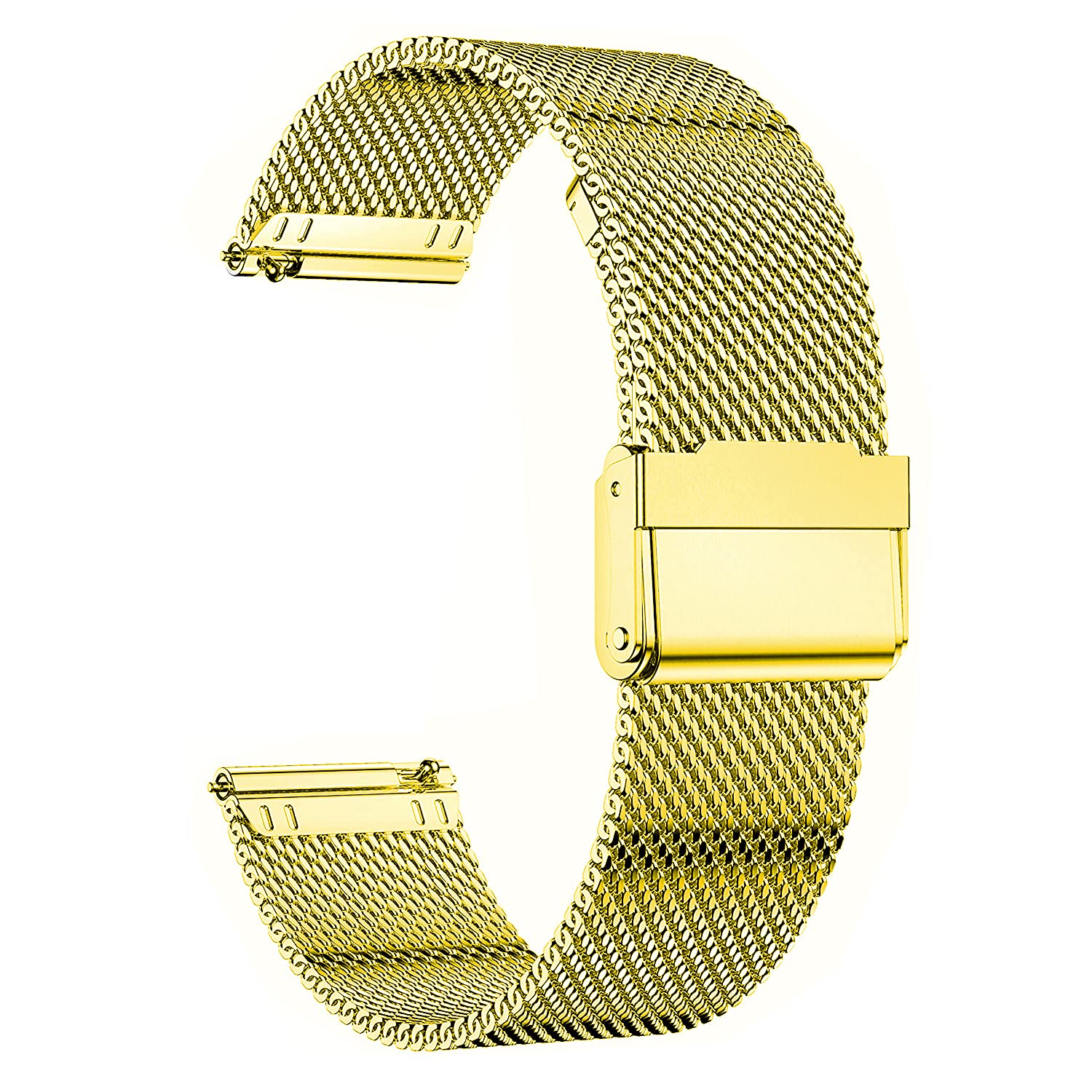 MUENShop 22mm Watch Strap Quick Release Stainless Steel Black Loop Compatible for Samsung Galaxy watch 3 45mm HUAWEI GT 2/3/4 46mm Watch Band