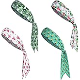 Jutom 4 Pieces Tie Headbands for Men Women Sports Bandana Hair Band Camo Headbands Elastic Sweat Wicking Karate Adjustable Non Slip Hairband for Yoga Workout Running