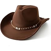 Jastore Faux-Suede Cowboy Hat for Kids Girls Boys with Shapeable Wide Brim Western Hats for Cowboys and Cowgirls