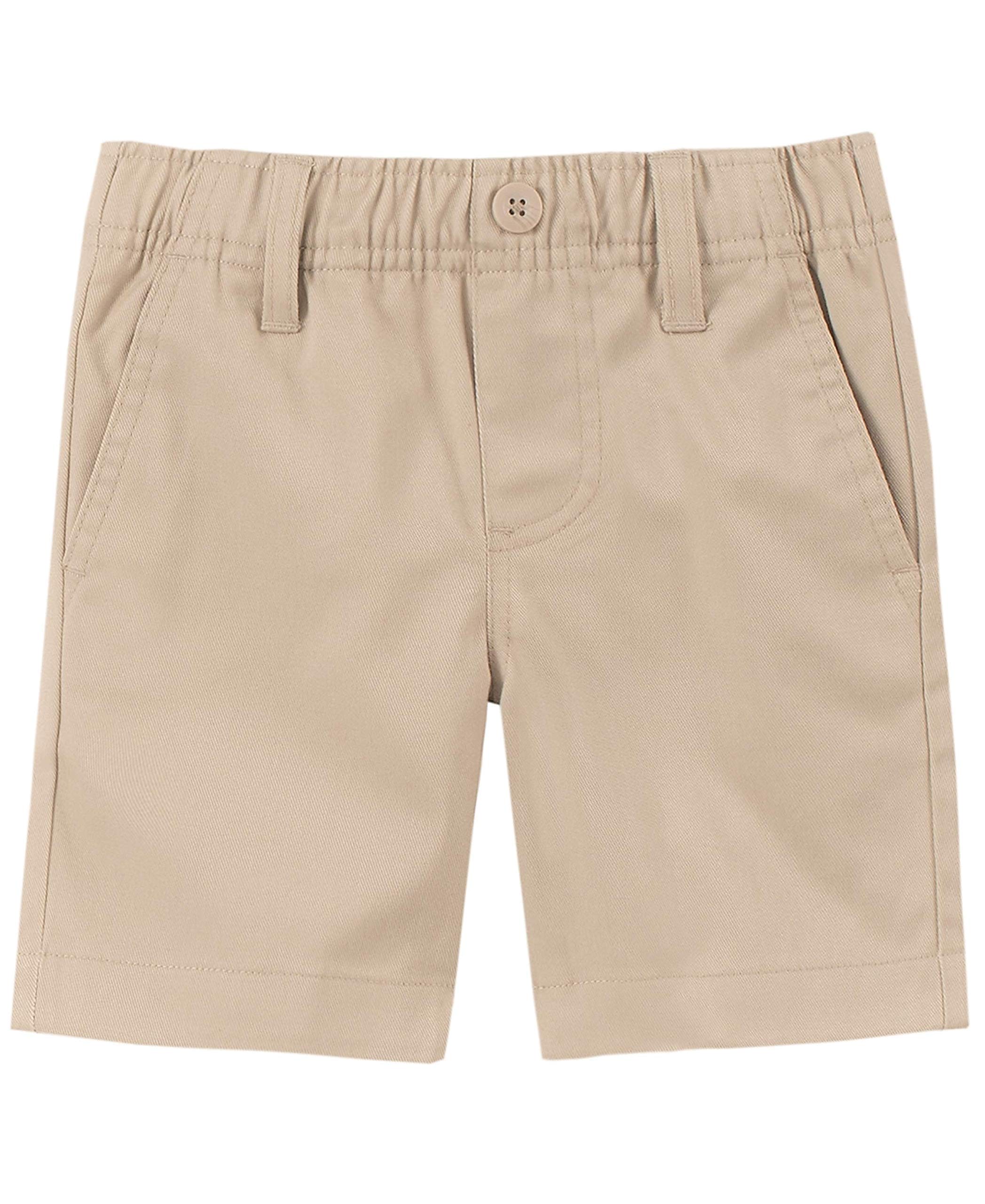 Nautica Boys' Toddler School Uniform Flat Front Twill Short, Khaki/Pull ...