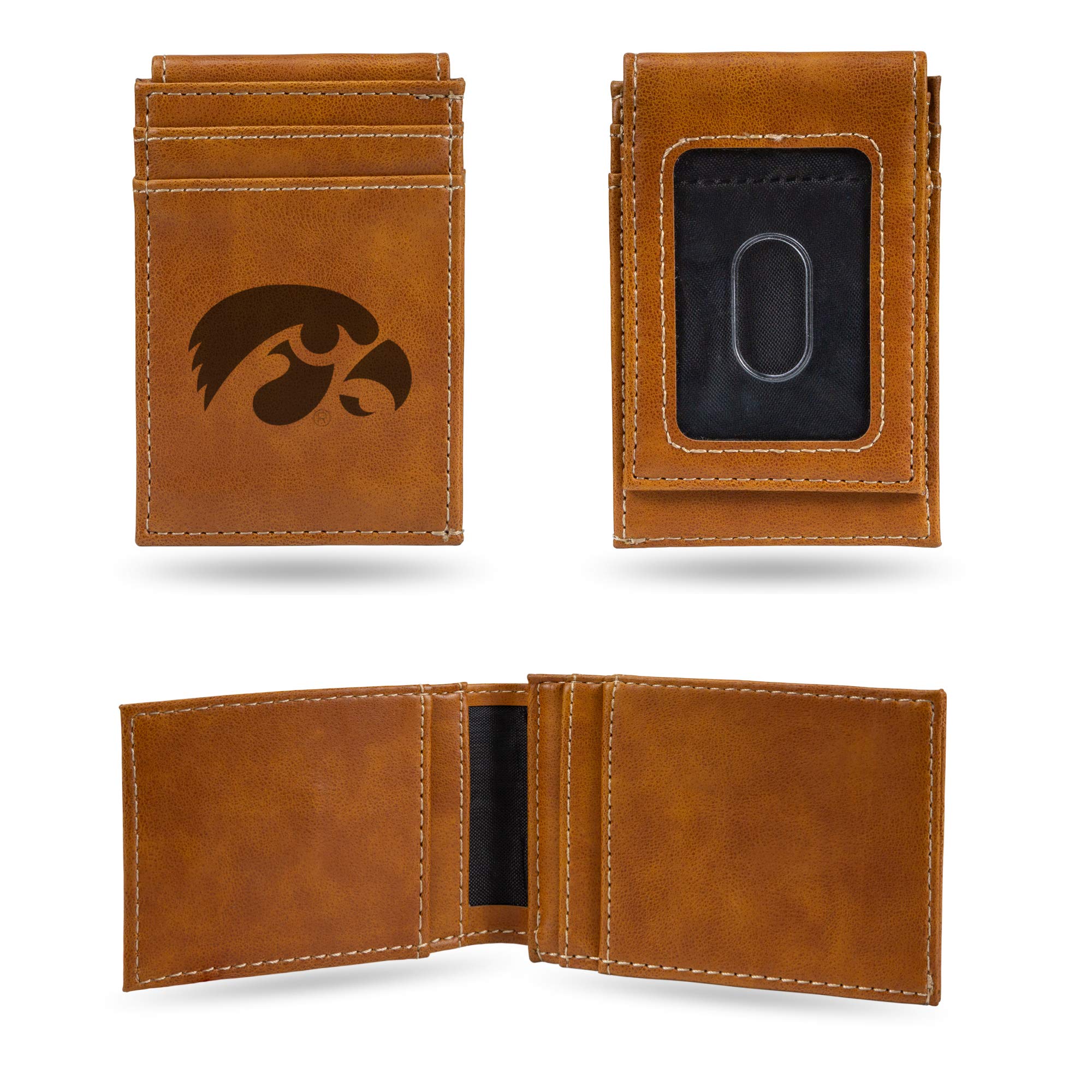 Rico Industries Laser Engraved Front Pocket Wallet, Iowa Hawkeyes, 2.75 x 4-inches