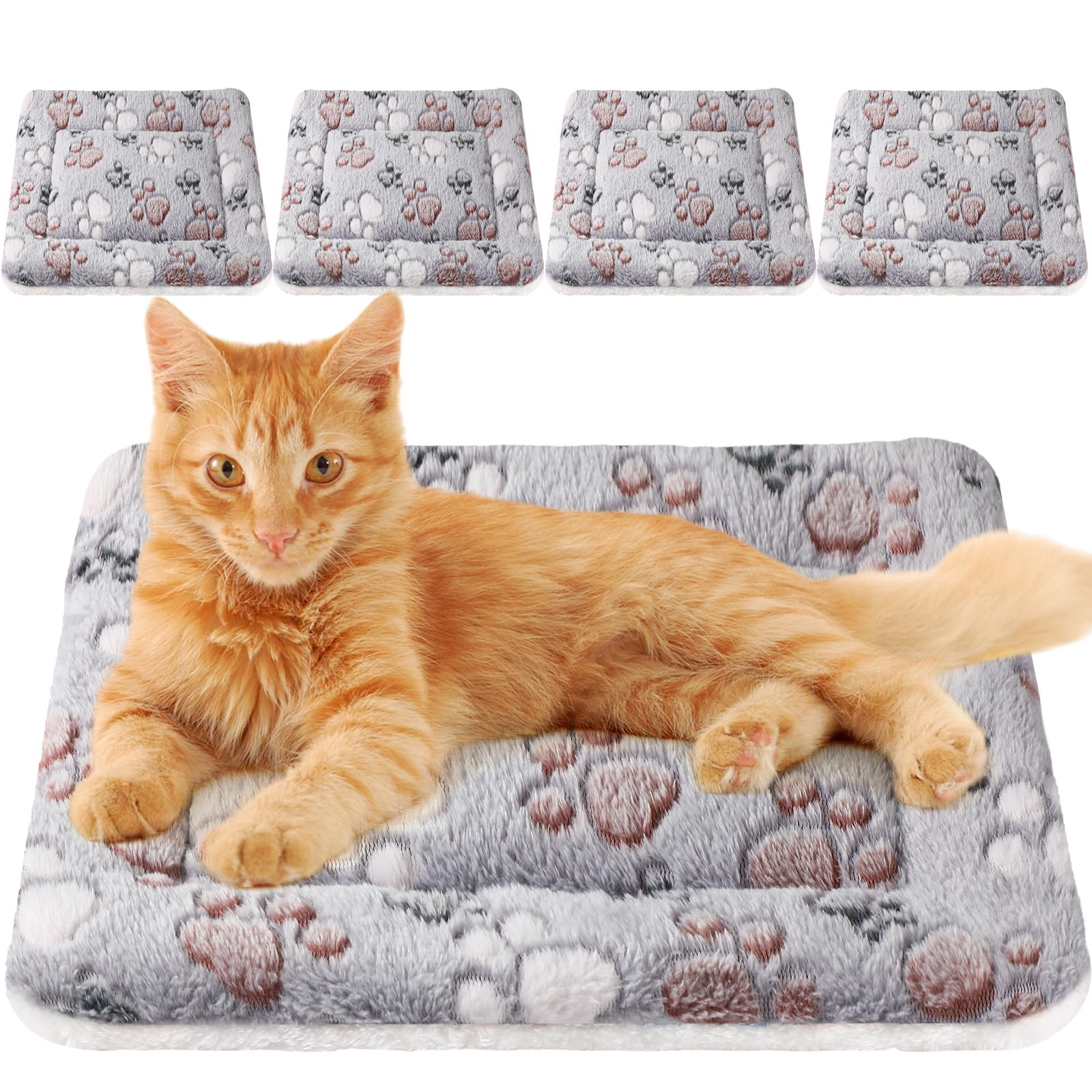 Tuanse 4 Pack Ultra Soft Dog Cat Bed Mat with Cute Prints Reversible ...
