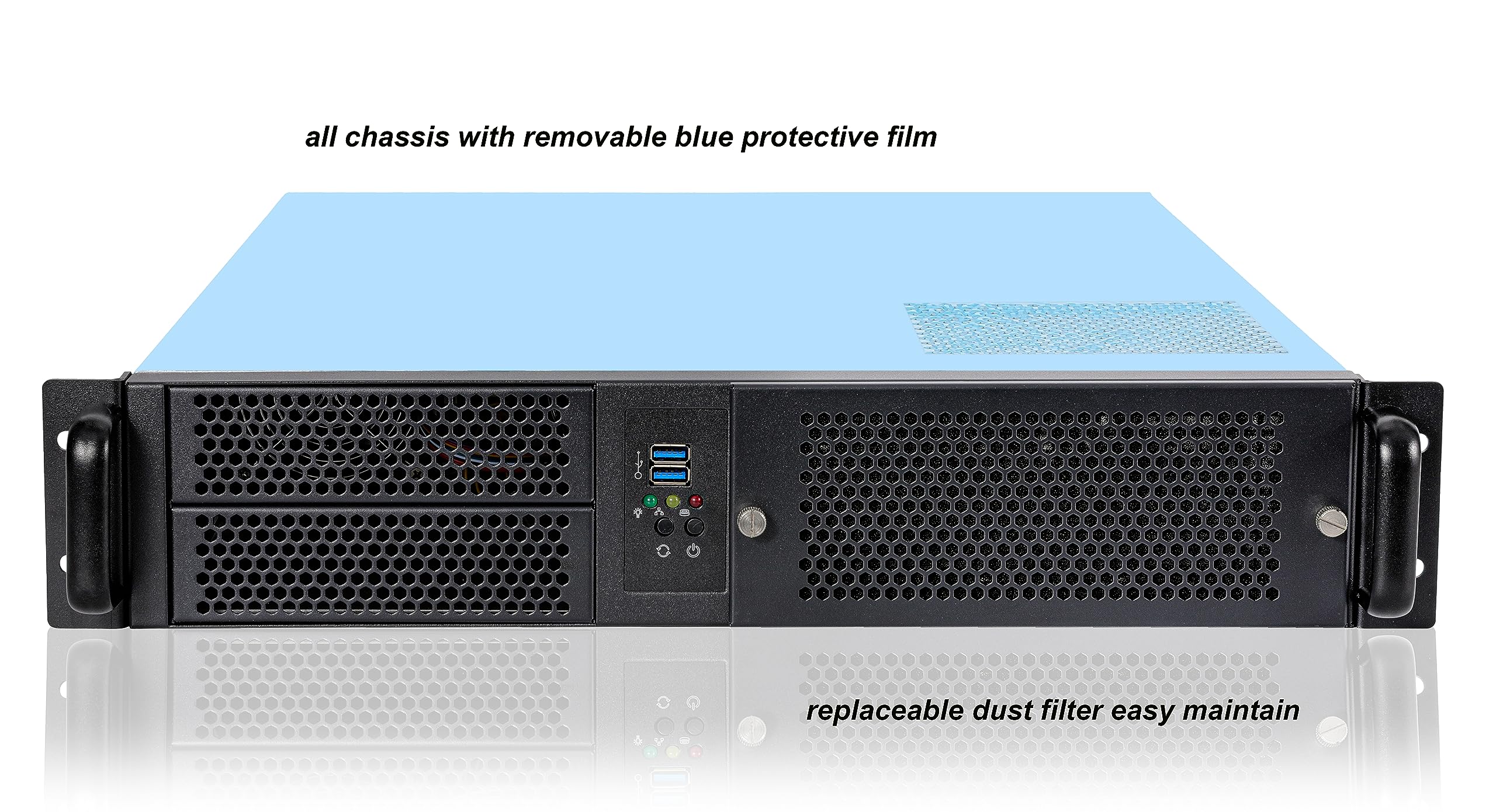 RackChoice 2U Rackmount Server Chassis 2x5.25 + 6x3.5 ATX/MATX Support ATX PSU with Either top or Side Cooling